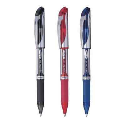 Bút ký mực Gel nét 0,7mm Pentel BL57, thân nhựa đệm cao su, nắp đậy